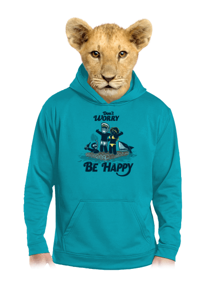 Don't worry detská mikina klokanka Hawaiian Blue