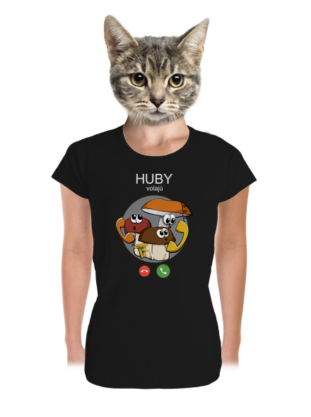 Huby volajú dámske tričko prémium Black