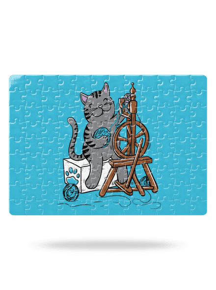 Mačka pradie puzzle White