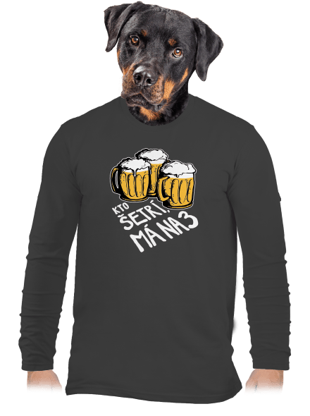 Kto šetrí, má na tri pánske dlhý rukáv Dark Grey