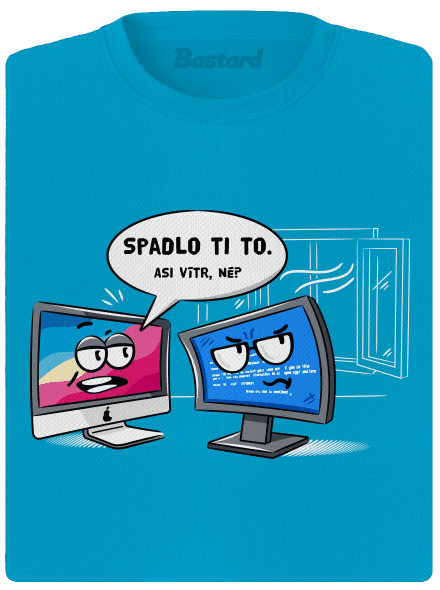 Mac vs. Windows dámske športové tričko Blue Atol