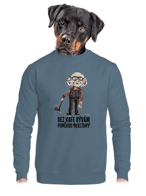 Neklidný bez kafe unisex mikina bez kapucne Nordic Blue