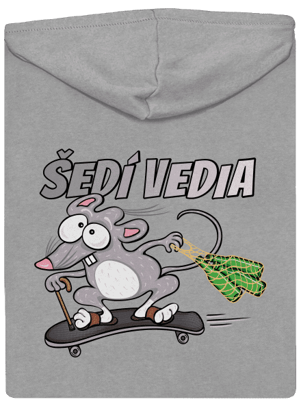 Šedí vedia - myšiak pánska mikina na zips Light Melange