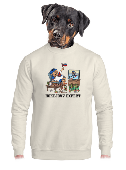 Hokejový expert unisex mikina bez kapucne Off White
