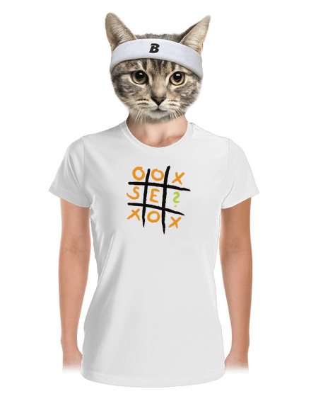 Piškvorky dámske športové tričko White