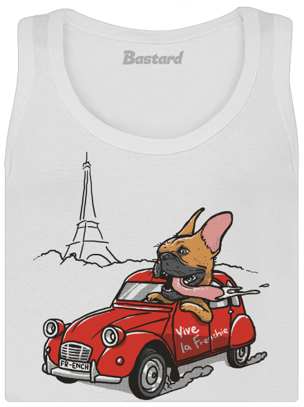 Francúzsky buldoček dámske tielko klasické White