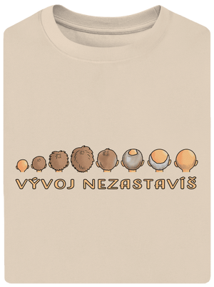 Vývoj nezastavíš unisex tričko oversized Almond