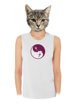 Jin Jang víno dámske tielko voľné White