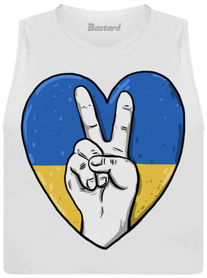 Ukrajina - Mier dámske tielko voľné White