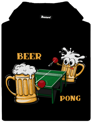 Beer pong pánska mikina klokanka Black