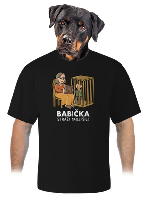 Babička stráži najlepšie unisex tričko oversized Black