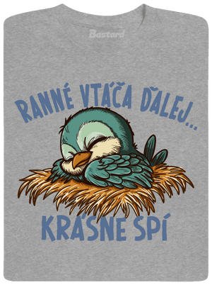 Ranné vtáča spí pánske tričko Sport Grey