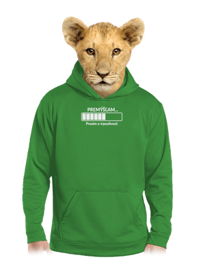 Premýšľam detská mikina klokanka Kelly Green AWD