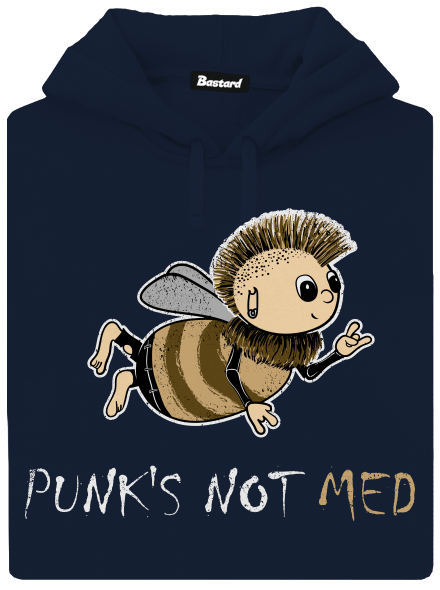 Punks Not Med pánska mikina klokanka Navy