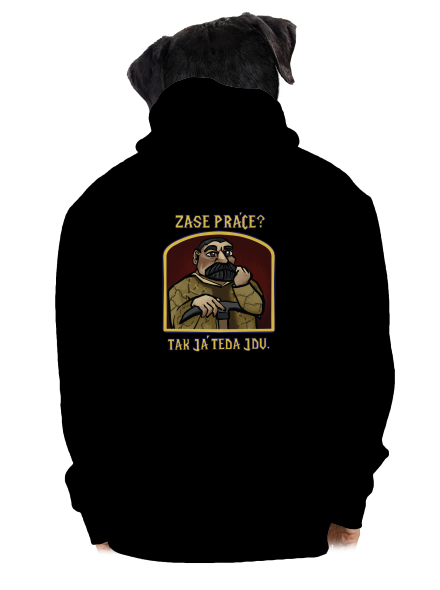 Zase práce? pánska mikina na zips Black