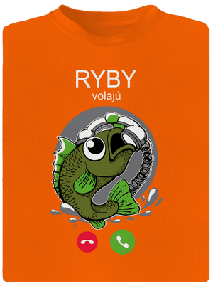 Ryby volají pánske športové tričko Neon Orange