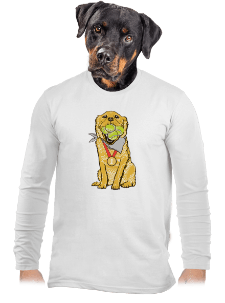 Zlatý retriever pánske dlhý rukáv White