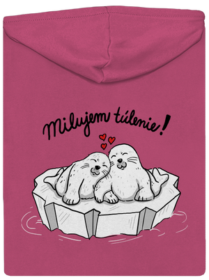 Milujem túlenie dámska mikina na zips Magenta
