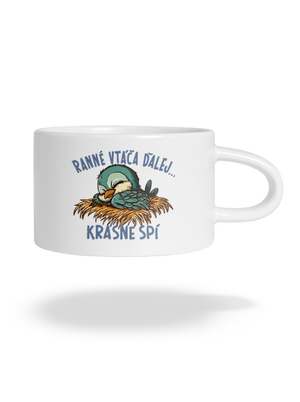 Ranné vtáča spí hrnček makronka White