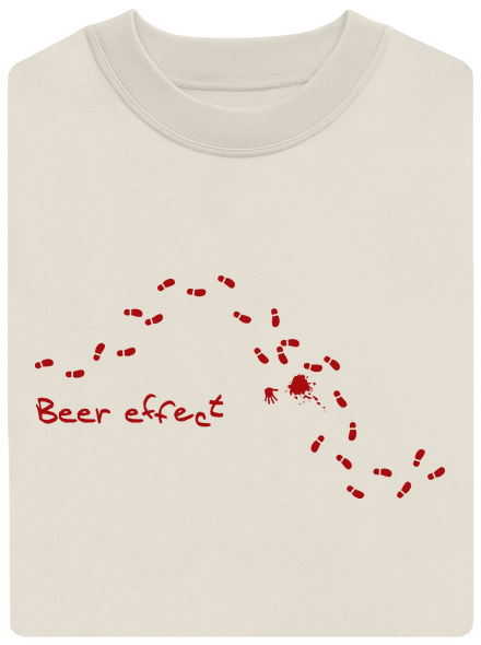 Beer effect! unisex mikina bez kapucne Off White