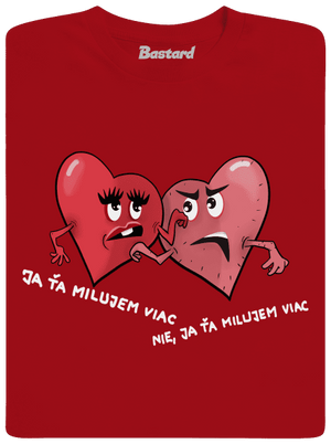 Srdiečka pánske dlhý rukáv Red