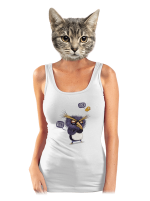 Tučniak nelieta dámske tielko klasické White