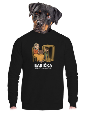 Babička stráži najlepšie unisex mikina bez kapucne Black