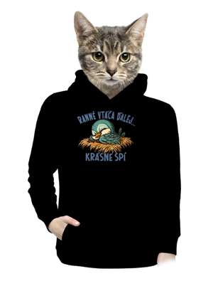 Ranné vtáča spí dámska mikina klokanka Black