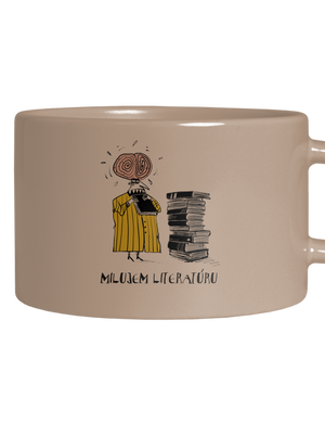 Milujem literatúru hrnček makronka Brown Macaron