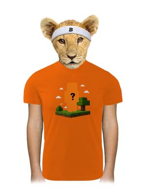 Minecraft z vlastnej fotky detské športové tričko Neon Orange