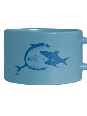 Rybky hrnček makronka Blue Macaron