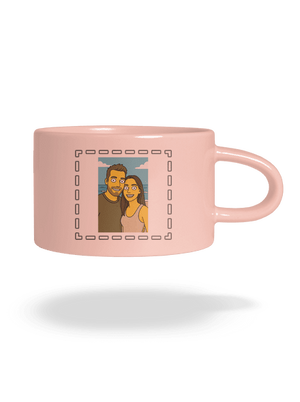 Simpsonovi z vlastnej fotky hrnček makronka Pink Macaron