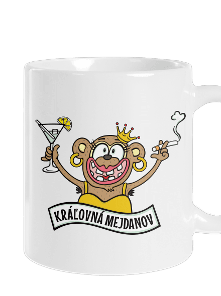 Kráľovná mejdanov klasický hrnček White