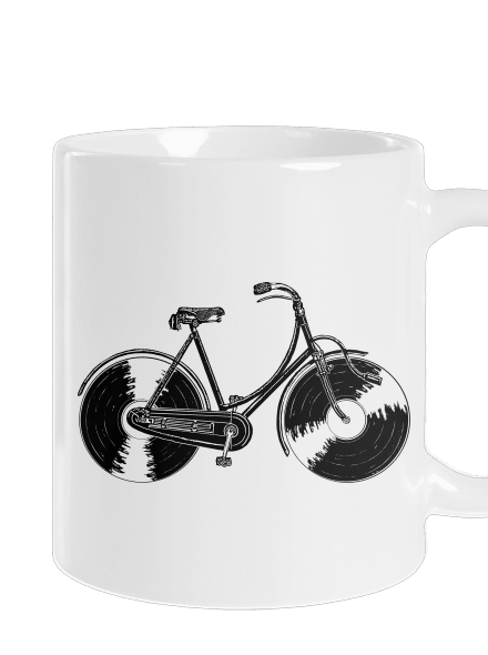 Gramofónový bicykel klasický hrnček White
