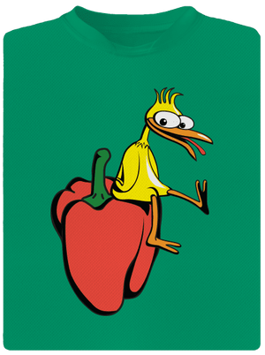 Kura na paprike detské športové tričko Kelly Green Mal