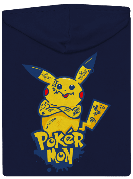 Pokérmon pánska mikina na zips Navy