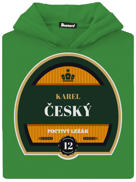 Pivná etiketa detská mikina klokanka Kelly Green AWD