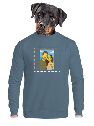 Simpsonovi z vlastnej fotky unisex mikina bez kapucne Nordic Blue