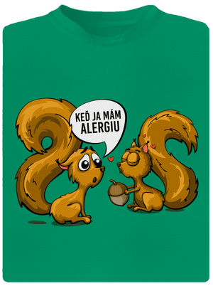 Alergická veverička detské športové tričko Kelly Green Mal