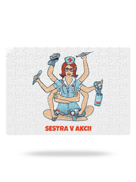 Sestra v akcii puzzle White