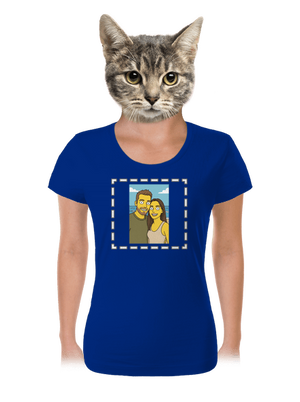 Simpsonovi z vlastnej fotky dámske tričko Royal Blue Mal
