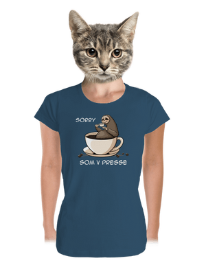 V presse dámske tričko prémium Petrol Blue