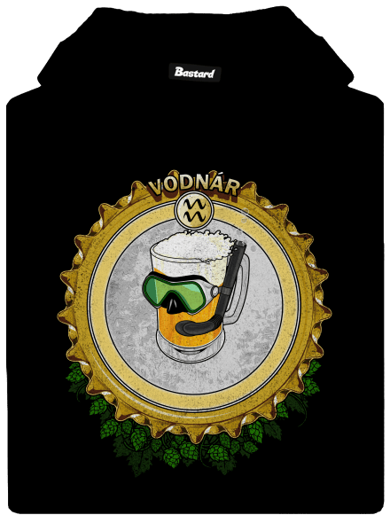 Pivný horoskop: Vodnár pánska mikina klokanka Black