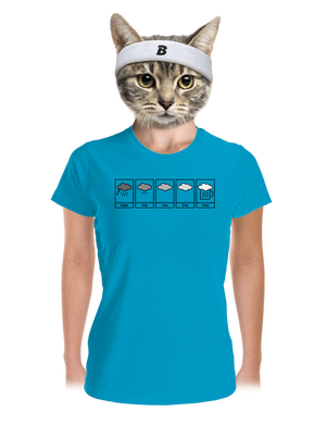 Predpoveď počasia dámske športové tričko Blue Atol