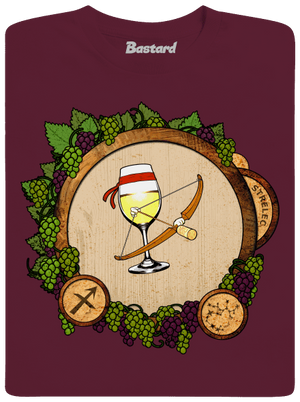 Vínny horoskop: Strelec pánske tričko Burgundy