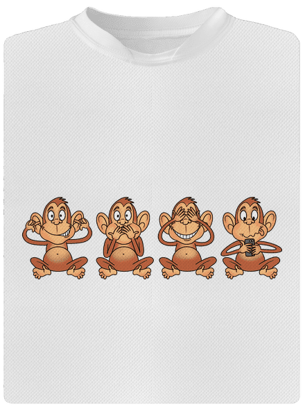 Opička s mobilom detské športové tričko White