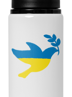 Ukrajina - Holubica obrys flaša na vodu White