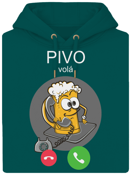 Pívo volá unisex mikina premium Emerald Green