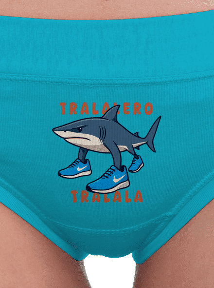 Tralalero Tralala – Italian Brainrot dámske nohavičky Turquoise