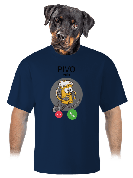 Pívo volá unisex tričko oversized Midnight Blue